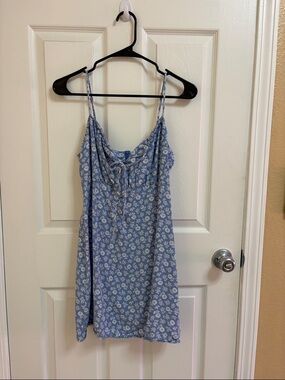 Reformation Spaghetti Strap Blue Floral Sundress